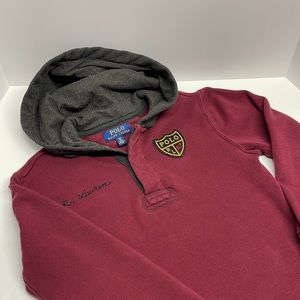 POLO by Ralph Lauren Boys Hooded Sweatshirt, Burgundy, size Small (8)